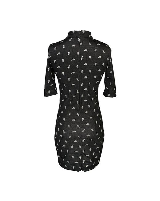 Jennafer Grace Black Paisley Villain Mockneck Mini Dress