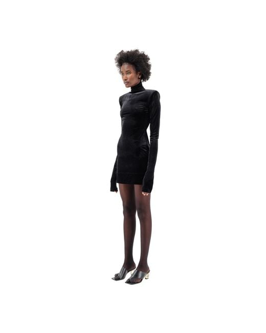 Úchè Black Velvet Mini Dress