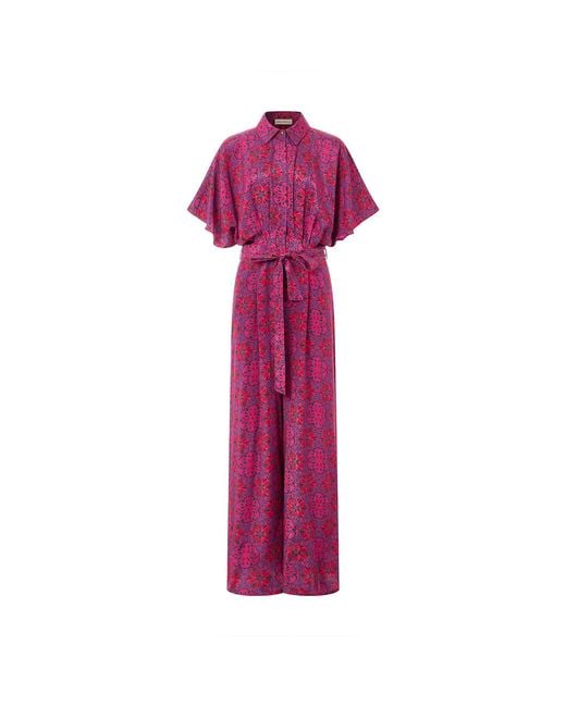 Emma Wallace Purple Shay Jumpsuit -Kaleidoscope Print