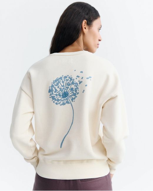 Thinking Mu White Ecru Dandelion Jodie Sweatshirt