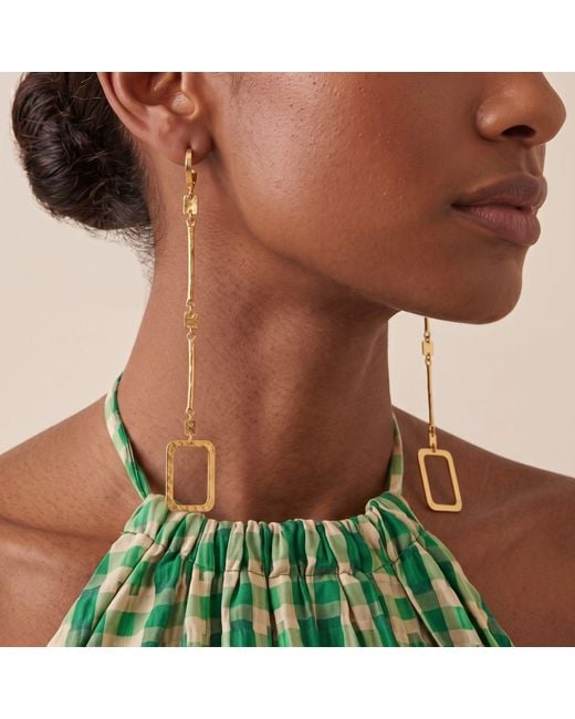 Jaredjamin Metallic Solene Hammered Single Link Drop Leverback Earrings