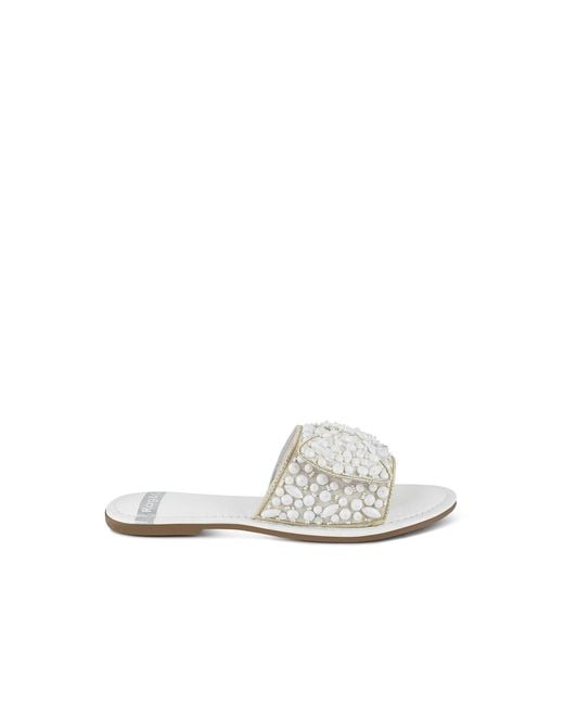 Rag & Co White Pipa Big Bow Beaded Flats