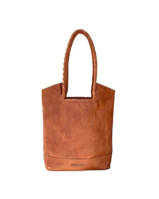 Lauren Reed Co Brown Neutrals The Carmen Leather Tote