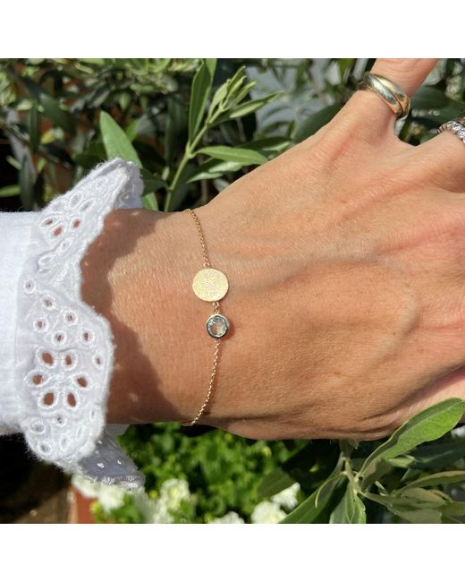 Auree Jewellery Metallic Bali 9ct Gold March Birthstone Bracelet Blue Topaz