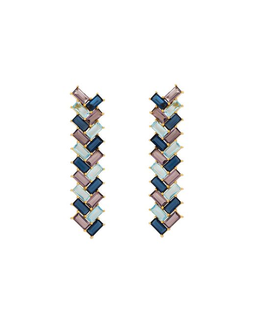 Lavani Jewels Blue Aquamarine & Metropolis Pendant Earrings