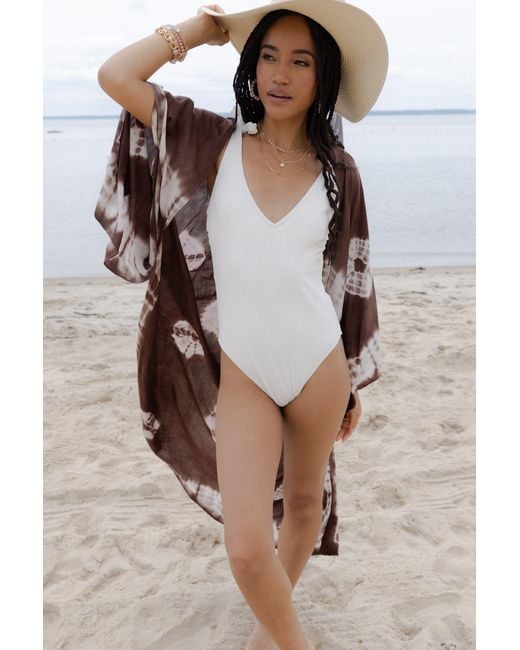 Saachi Brown Tie Dye Maxi Kimono