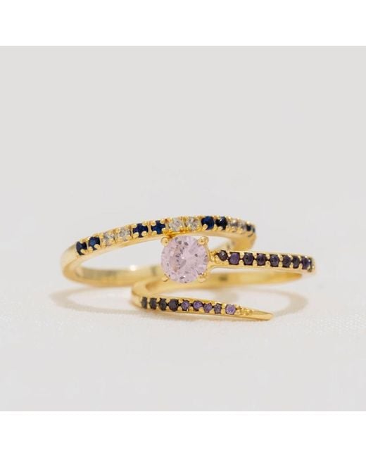 Lavani Jewels Blue Goldplated Diya Ring