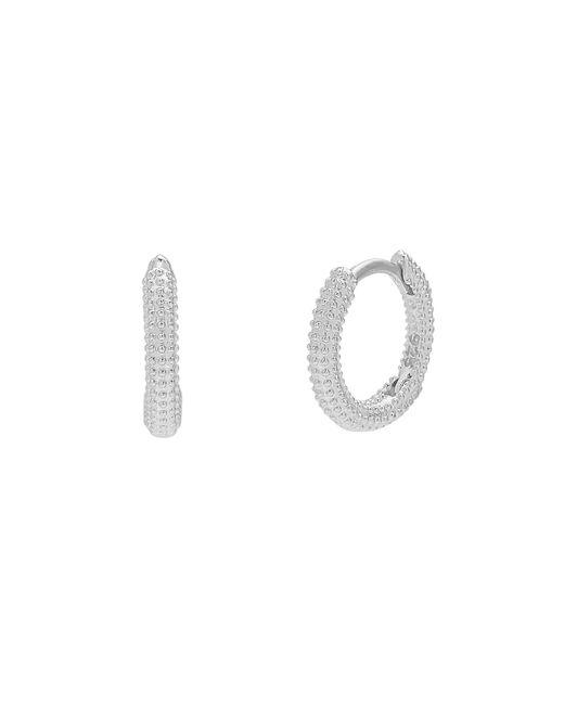 Spero London Metallic Sterling Textured Pebble Hoops