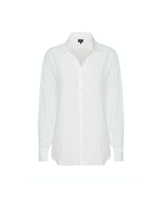 LAHIVE White Alexis Button Down Blouse