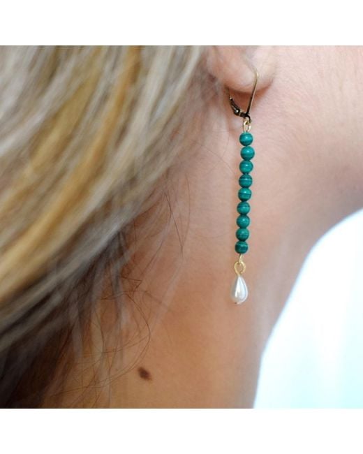 SALOME Multicolor Penelope Malachite & Pearl Ithaca Earrings