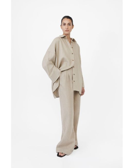 Dāl the Label Brown Essential Linen Oversized Shirt Terracota