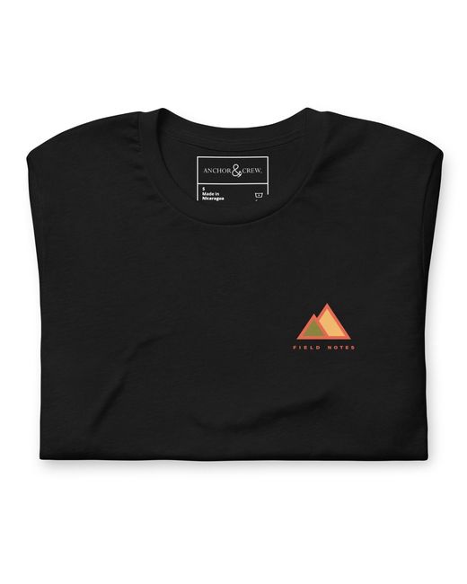 Anchor and Crew Black Two Field Notes Organic Cotton T-Shirt for men