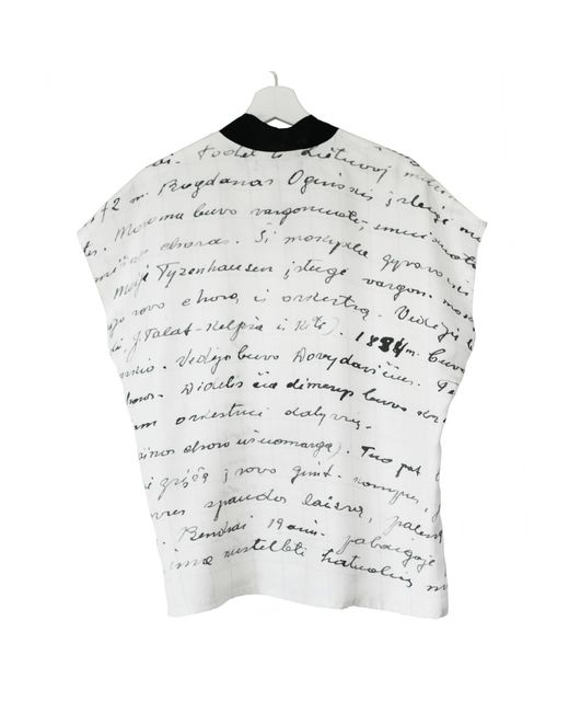 Laura Daili Multicolor Timeless Script Silk Blouse