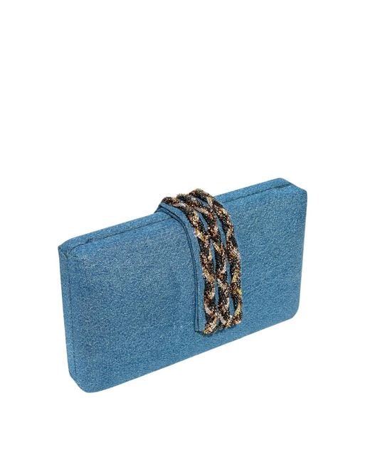 Simitri Blue Denim Braided Fringe