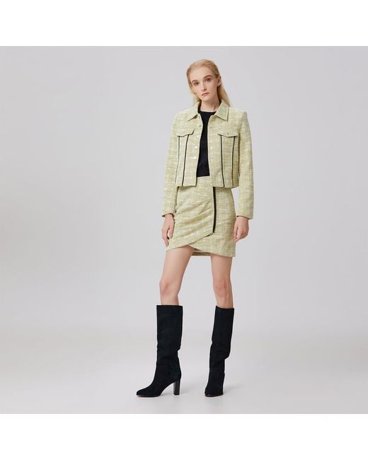 Smart and Joy Green Short Skirt With Side Drape And Bias