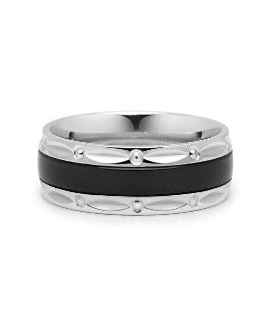 Nialaya Metallic Band Ring With for men