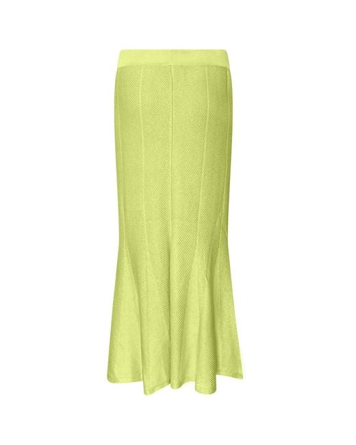 Perlavera Yellow Pony Apple Knitted Elastic Waist Band Skirt