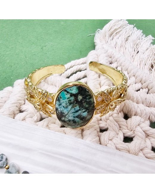 Farra Green African Stone Bangle