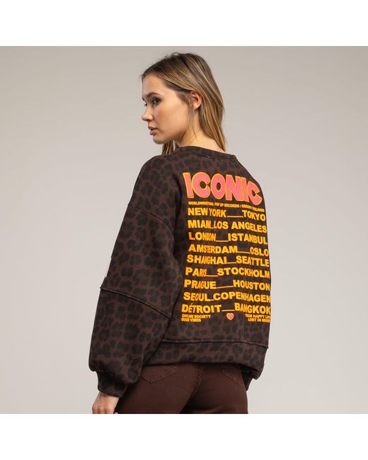 Tantra Spain Sl Red Animal Print Sweatshirt With Iconic Text