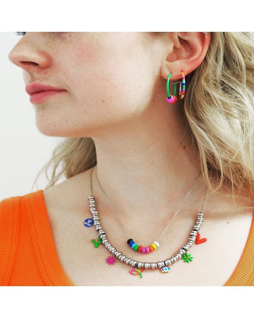Pinnole Green Caterpillar Earring Mix