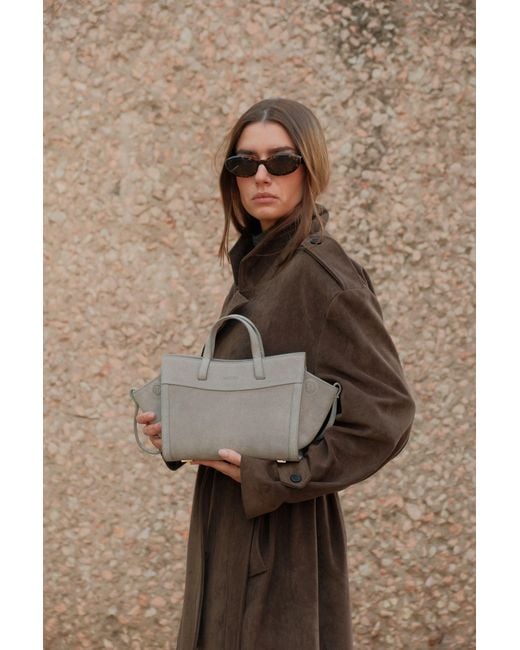 Saonara Brand Gray Mini Shopping Suede Limited Edition