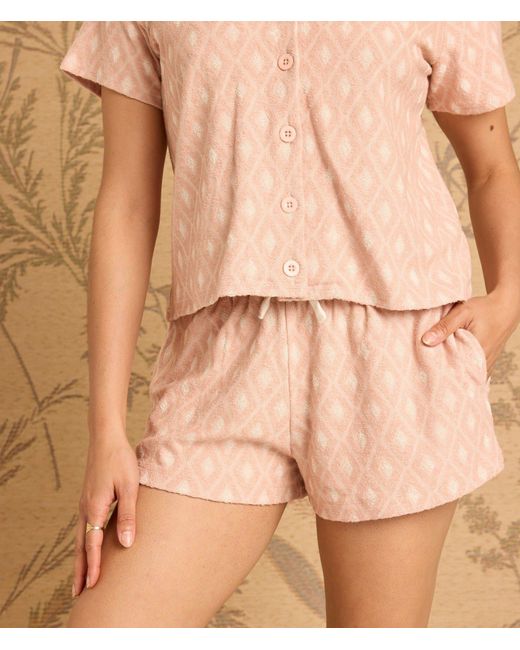 Known Supply Pink Terry Drawstring Shorts