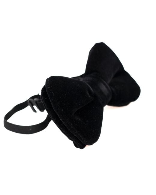 DAVID WEJ Black Velvet Pretied Bow Tie – for men