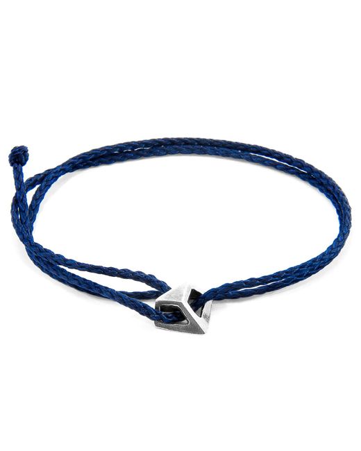 Anchor and Crew Blue Arthur & Rope Skinny Bracelet for men