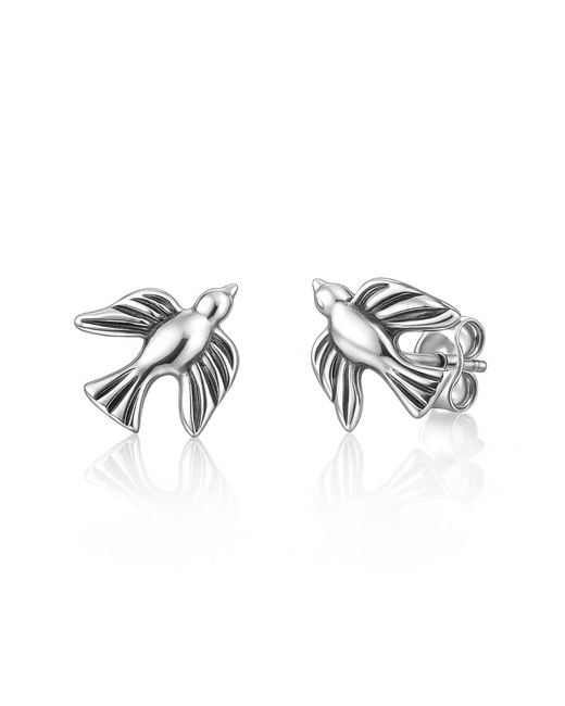 Unaloe Metallic Sterling Dove Earrings – Symbol Of Peace And Freedom – Jewellery For