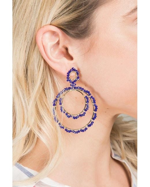 Saachi Blue Paradise Hoop Midnight Earring
