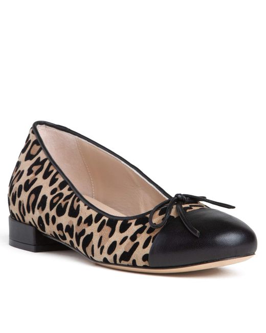 Beautiisoles by Robyn Shreiber Made in Italy Black Neutrals Beatrice Animal Printed Suede Comfortable Elegant Flat Ballerina