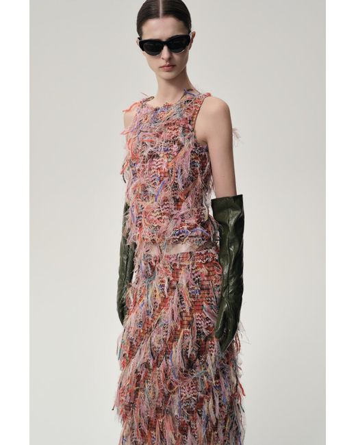 FRONT ROW SHOP Red Julie Fringed Top