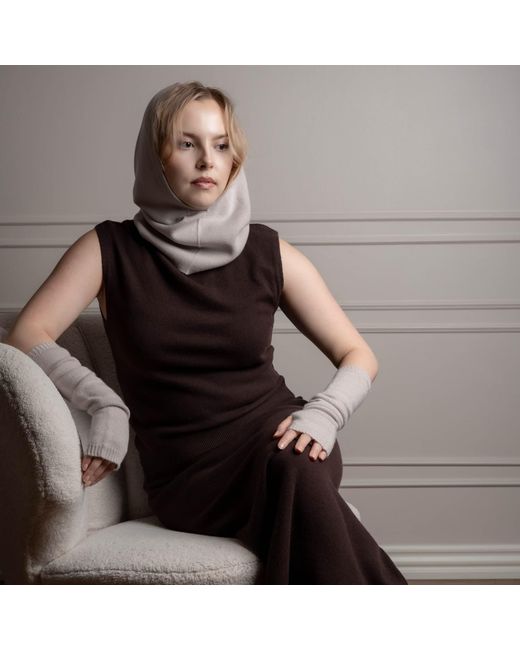 Fiora Muse Purple Cashmere Balaclava Hood