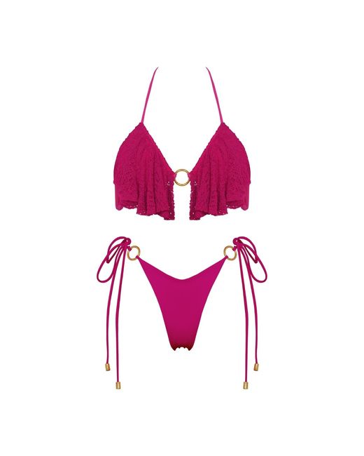 ANTONINIAS Purple Paloma Bikini Bra In Pink