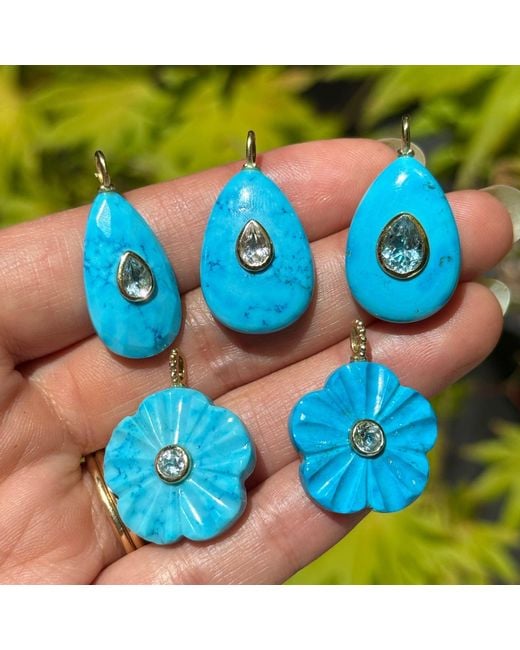 KAMARIA Blue Howlite Gemstone Pendant With Topaz