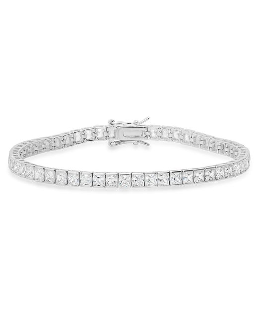 Kylie Harper Metallic Princess Cut Diamond Cz Tennis Bracelet