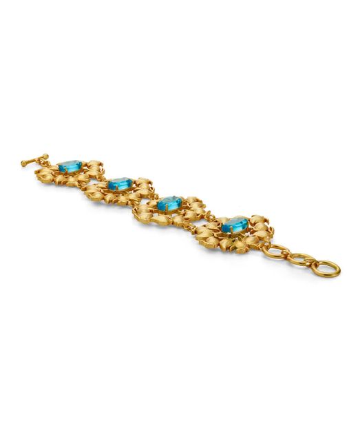 Dhwani Bansal Metallic Adjustable Keri Bracelet With Topaz Glass Gems