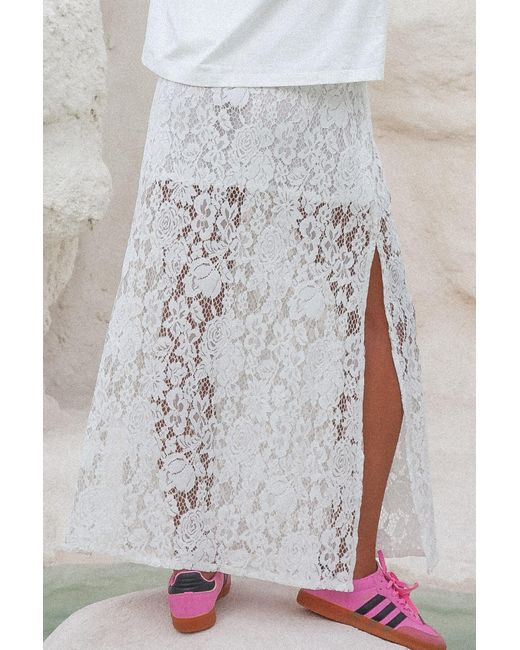 Palm Collective White Neutrals Balboa Lace Skirt