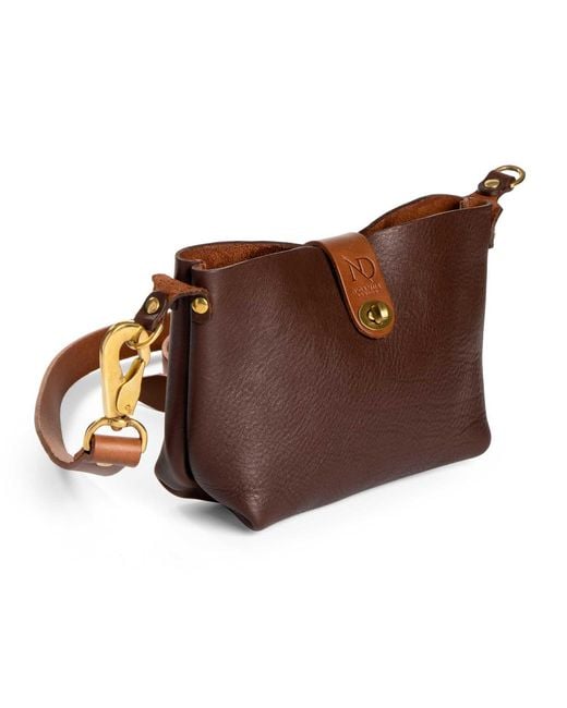 N'damus London Brown Mini Adanna Leather Crossbody Bag