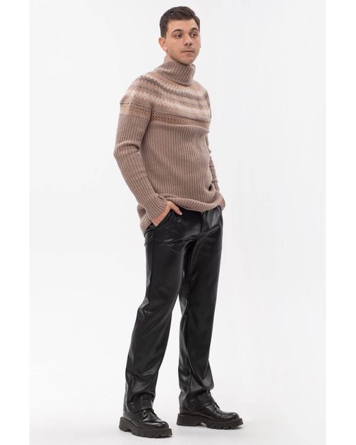 Maison Bogomil Pink Turtleneck Ribbed Long Sweater for men