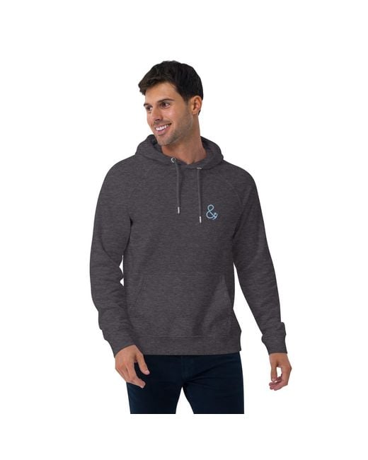 Anchor and Crew Gray Heather Just Explore. Seeker Organic Cotton Raglan Hoodie for men