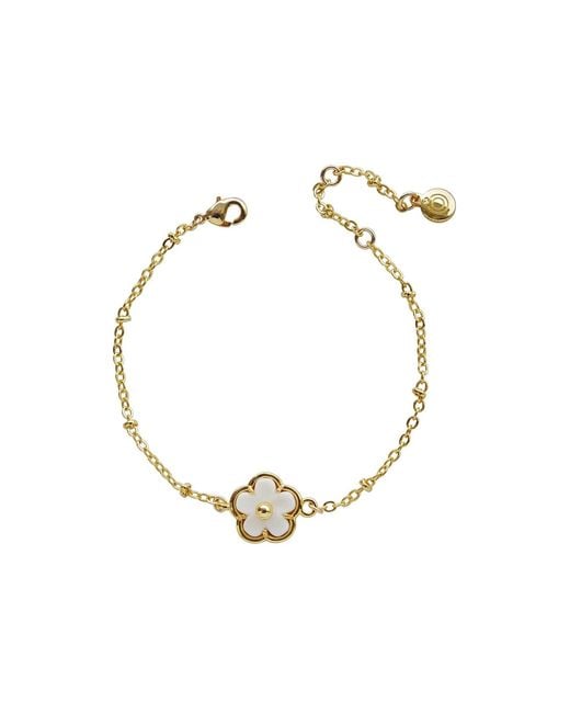 POPORCELAIN Metallic Mini Porcelain Daisy Bracelet
