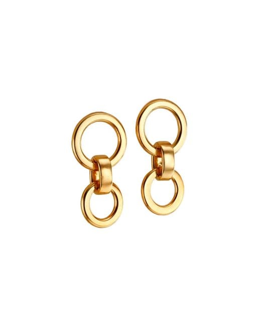 Posh Totty Designs Metallic Plated Hanging Hoop Charm Stud Earrings