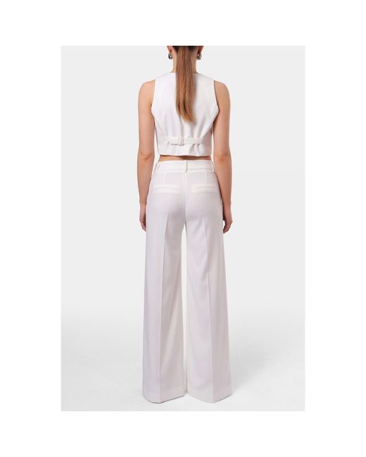 AGGI by HALEWSKI White Franzi Off Wide Suit Trousers