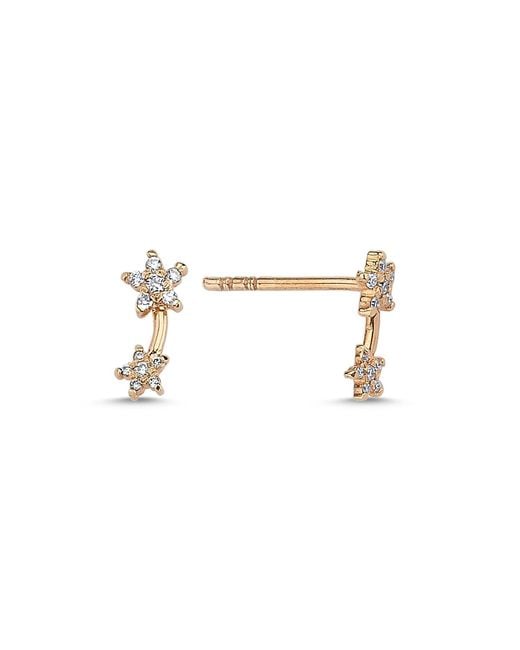 Ecce | Artisan Diamonds White Single 14K Little 2 Pole Star Earring