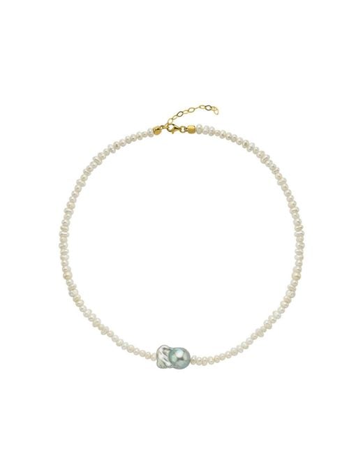 LINYA JEWELLERY Metallic Inka Baroque Pearl Necklace