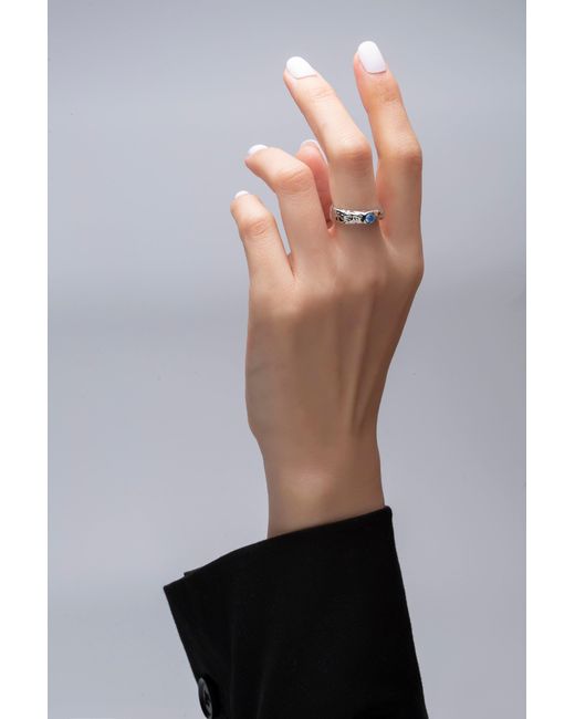 Classicharms White Sylvie Molten Gemstone Stackable Ring