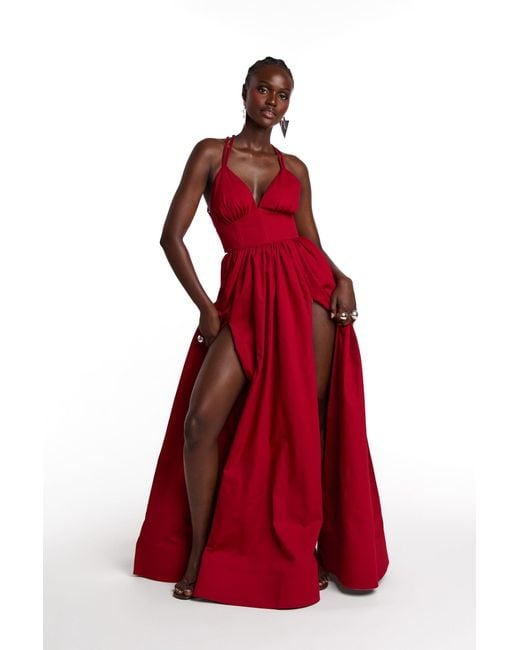 Ofuure Red Adele Maxi Dress