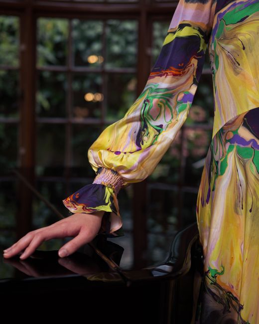 Klements Yellow Peggy Silk Dress