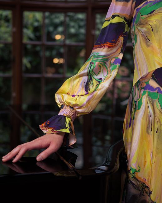 Klements Yellow Peggy Silk Dress